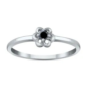 .05 Carat Tw  Diamond Flower Promise Ring In 10K White Gold