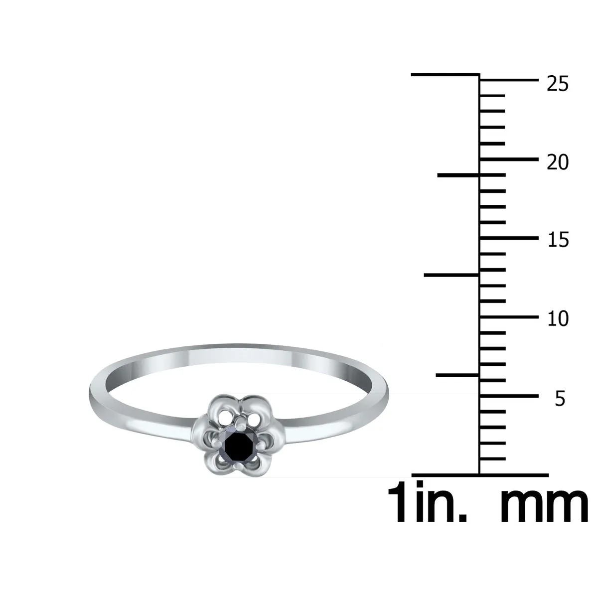 .05 Carat Tw  Diamond Flower Promise Ring In 10K White Gold