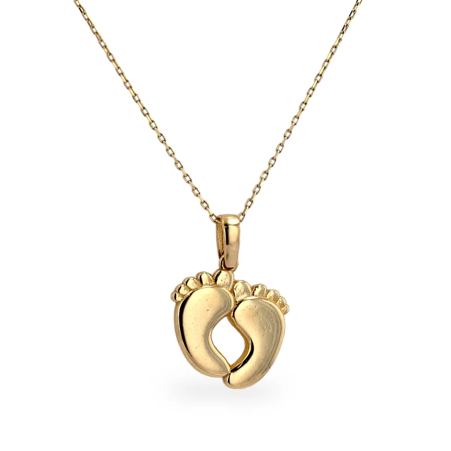 14K yellow gold foot pendant necklace-216620