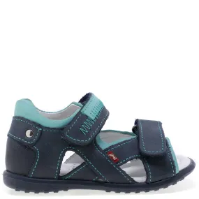 (2086) Emel navy turquoise first Sandals