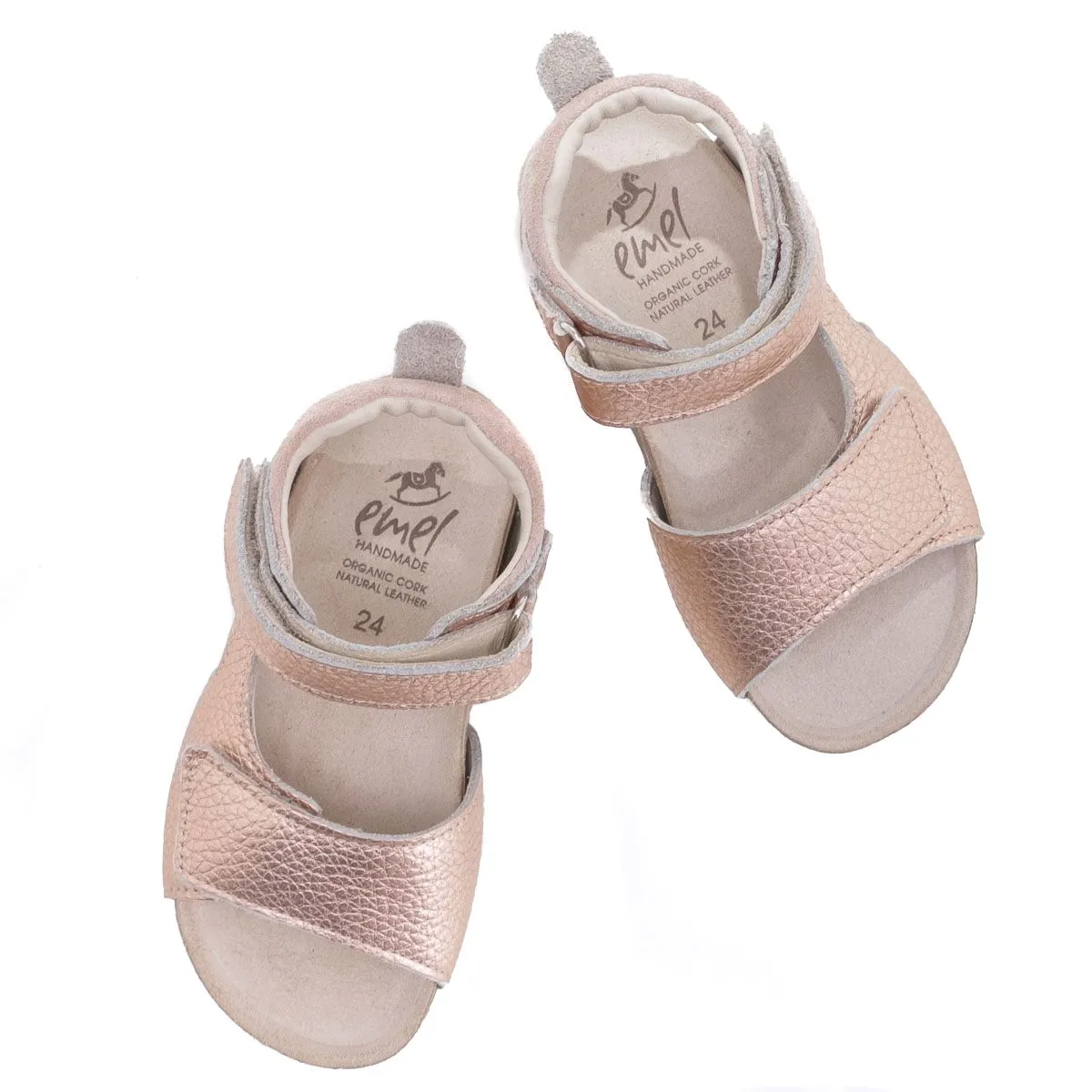 (2508-25/ 2509-25) Emel rose gold velcro sandals