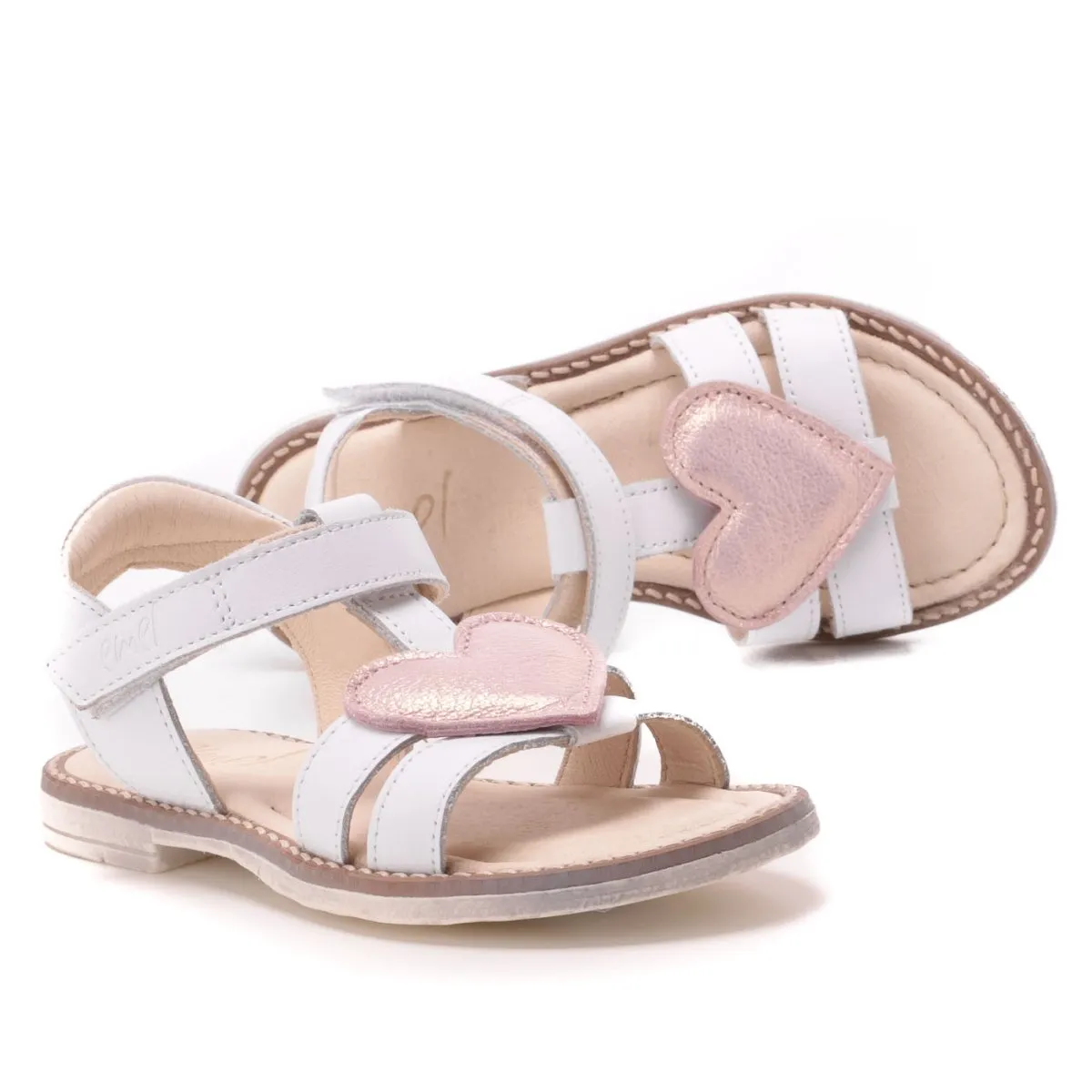 (2568D-4) Emel sandals white heart