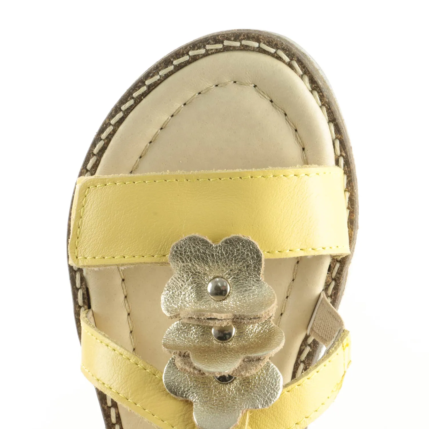 (2577-4) Emel velcro sandals  yellow flowers