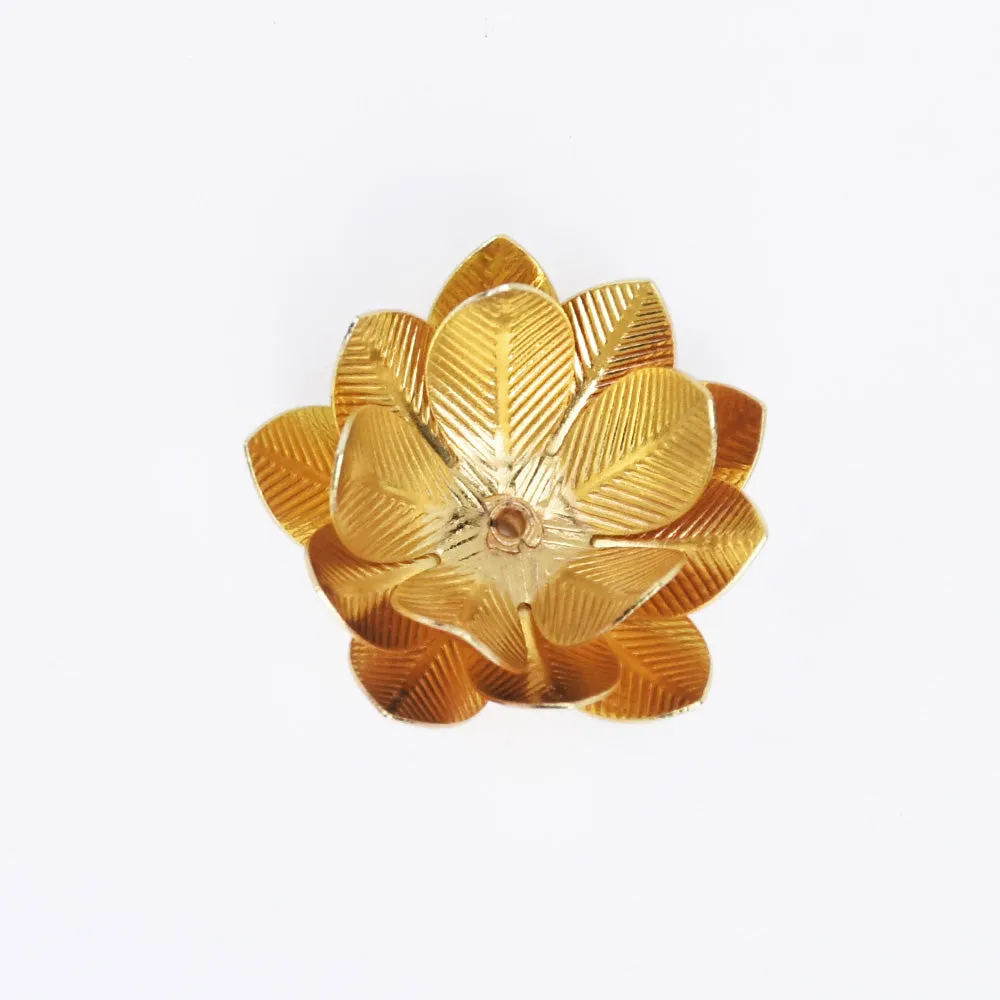 26mm Brass Three layer Flower Bead Caps Flower End Caps Beads Finding Jewelry 10pcs