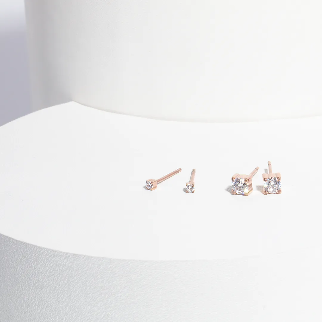 4mm cz stud earrings