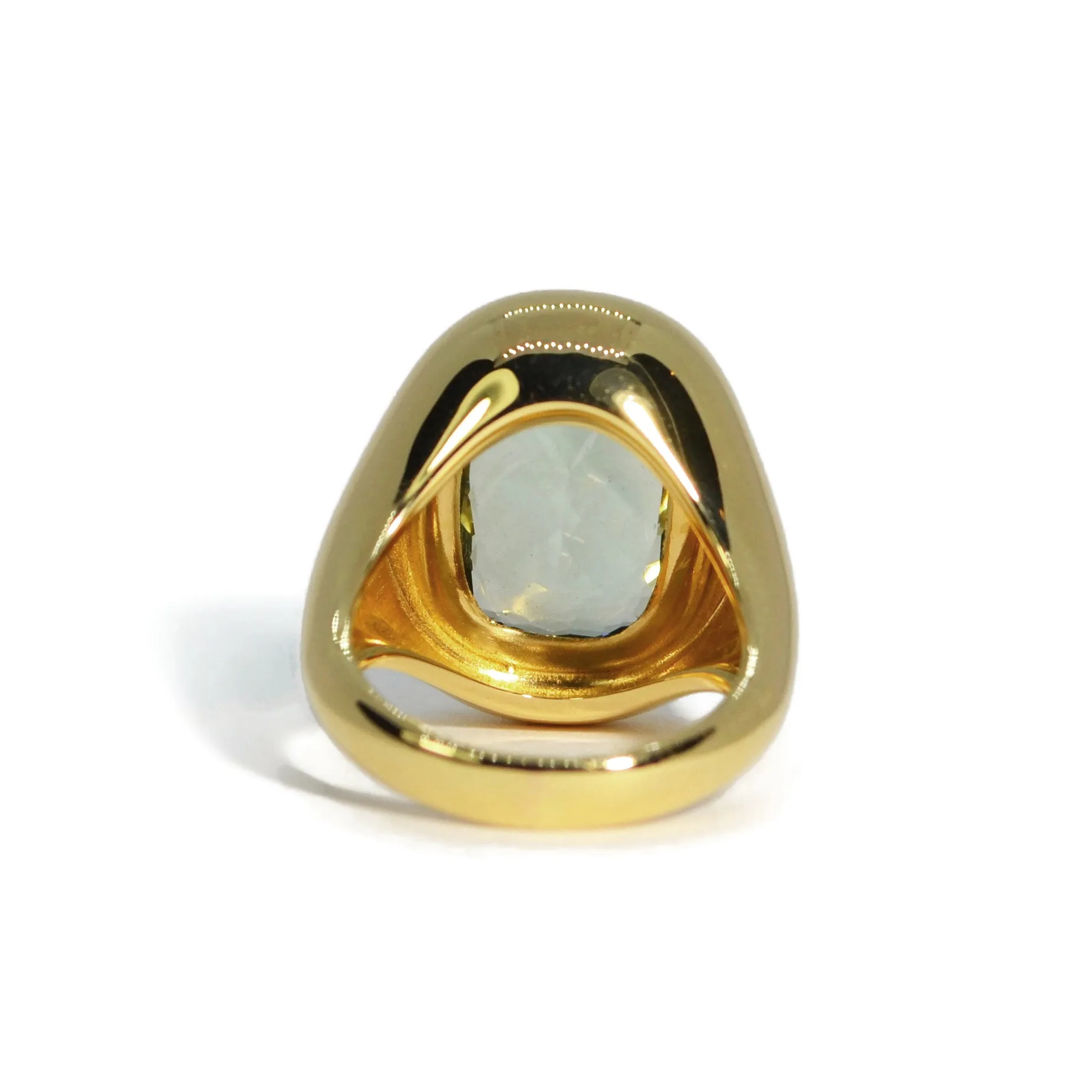 A & Furst - Essential - Cocktail Ring with Prasiolite, 18k Yellow Gold