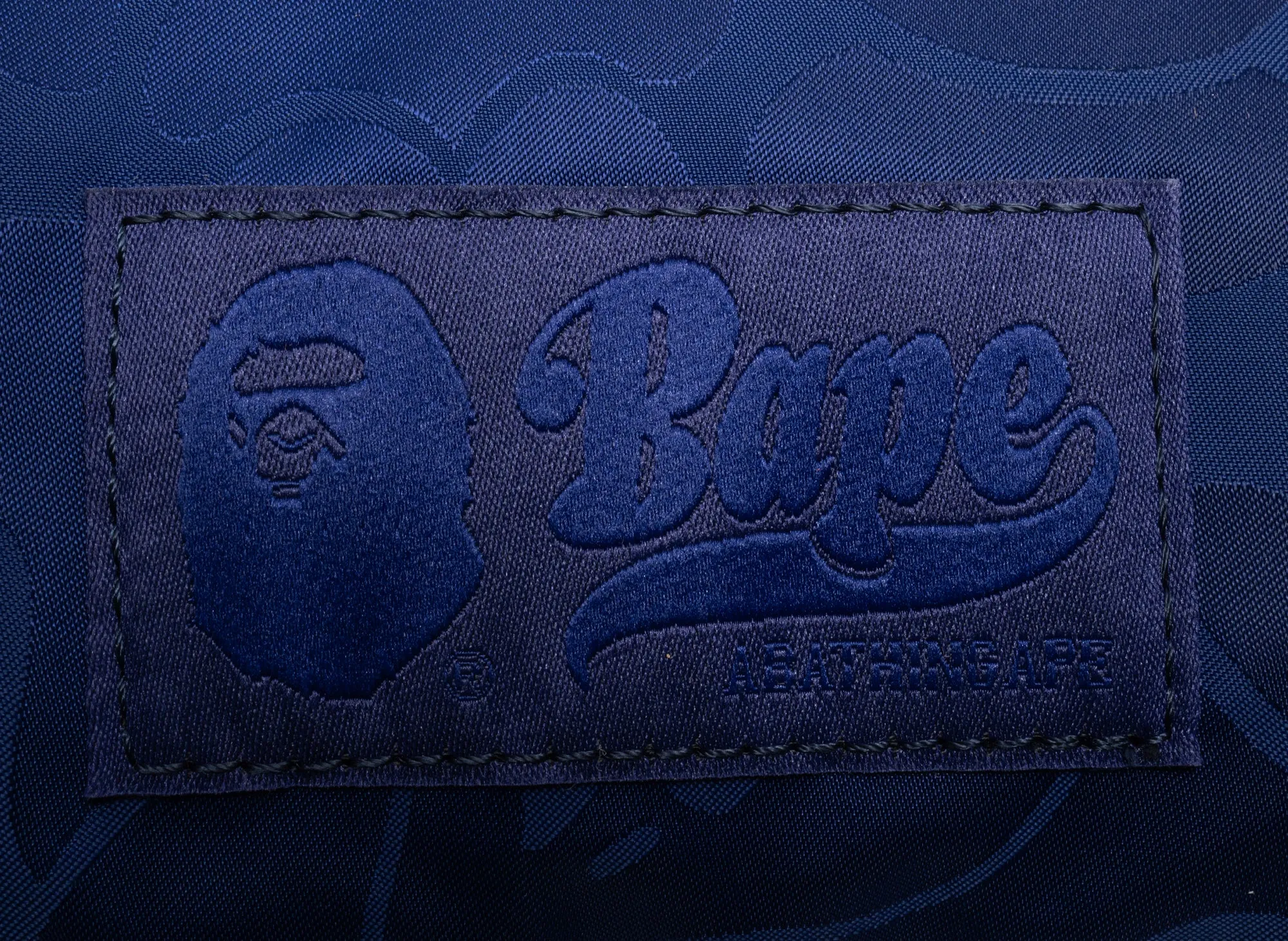 A Bathing Ape Tonal Solid Camo Shoulder Bag in Navy