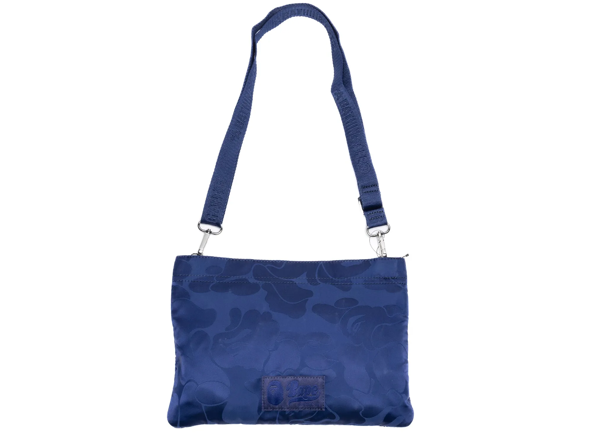 A Bathing Ape Tonal Solid Camo Shoulder Bag in Navy