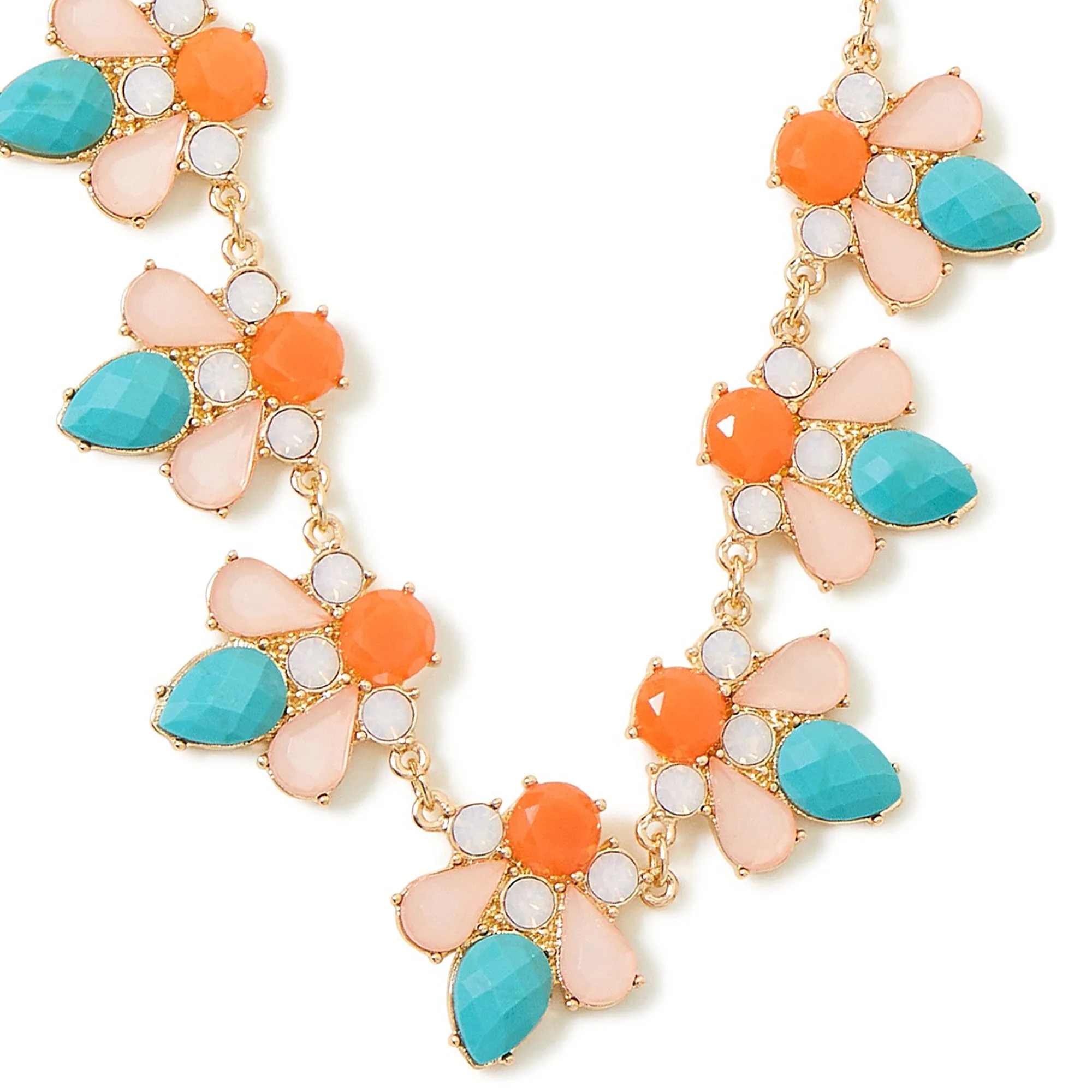 Accessorize London Women's Multi Eclectic Gem Statement Necklace