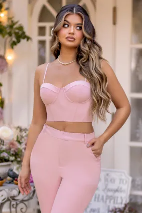 Adore Me | Pink Corset Crop Top