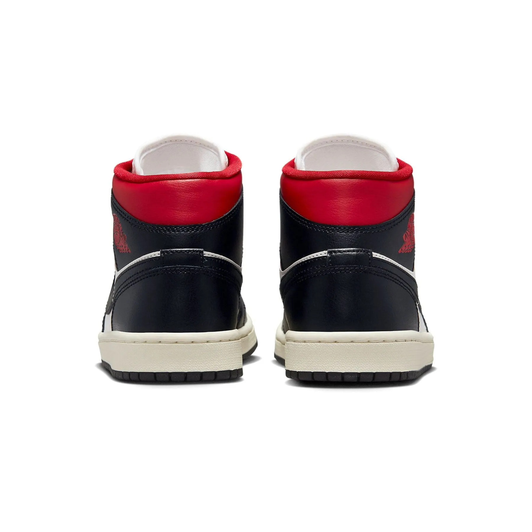 Air Jordan 1 Mid Wmns 'Black Sail Gym Red'