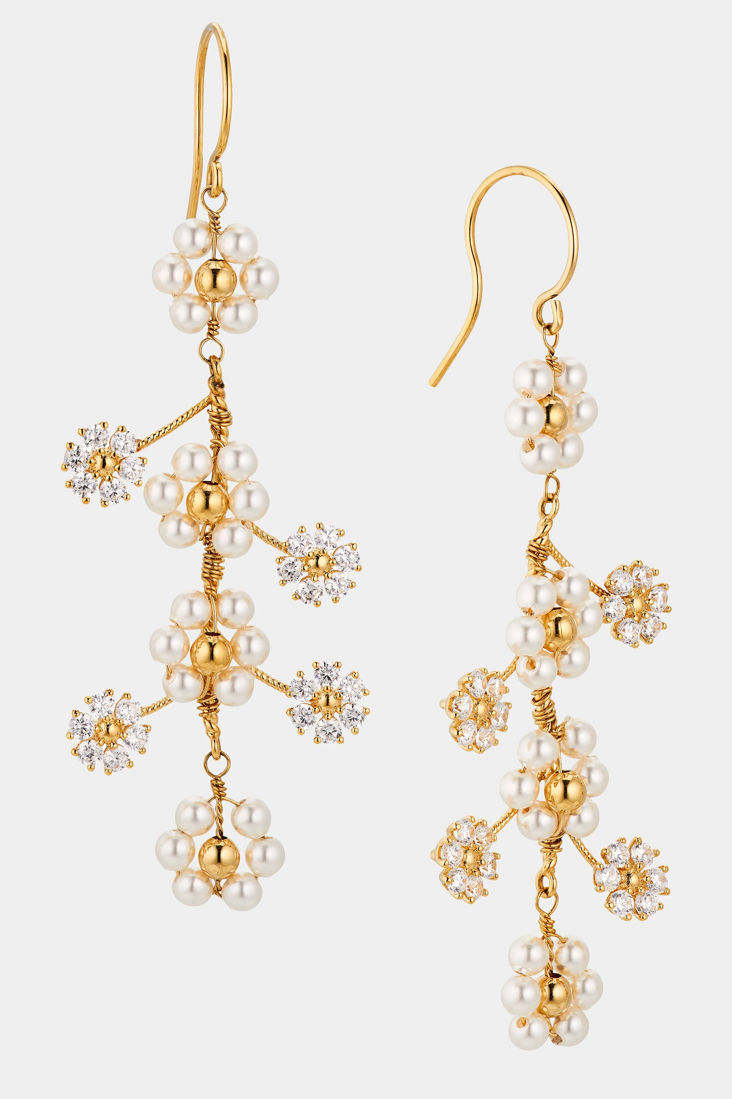 AJOA DAISY LARGE FLORAL DROP EARRINGS