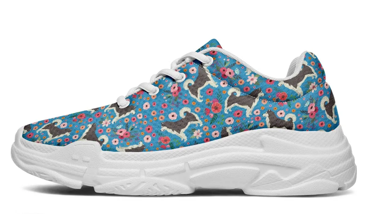 Alaskan Malamute Flower Chunky Sneakers