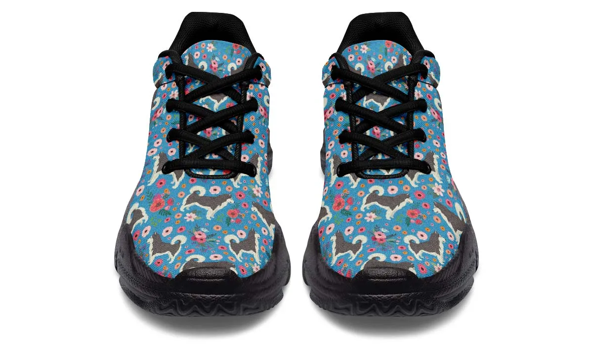 Alaskan Malamute Flower Chunky Sneakers