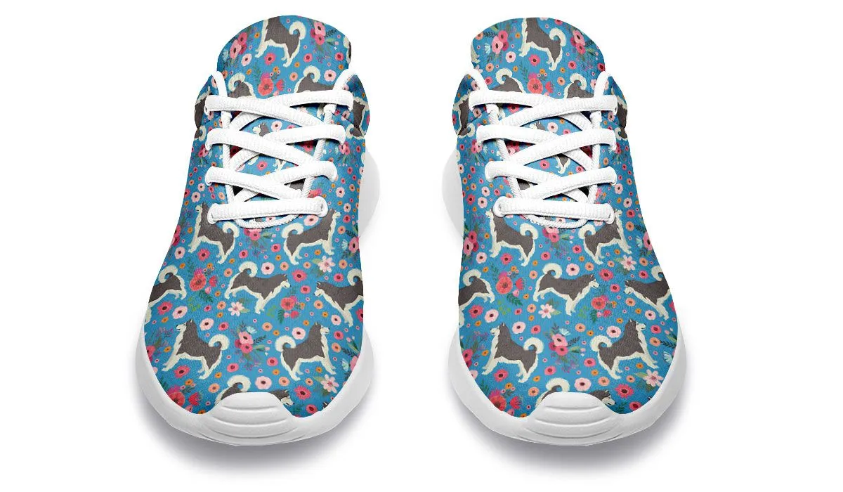 Alaskan Malamute Flower Sneakers