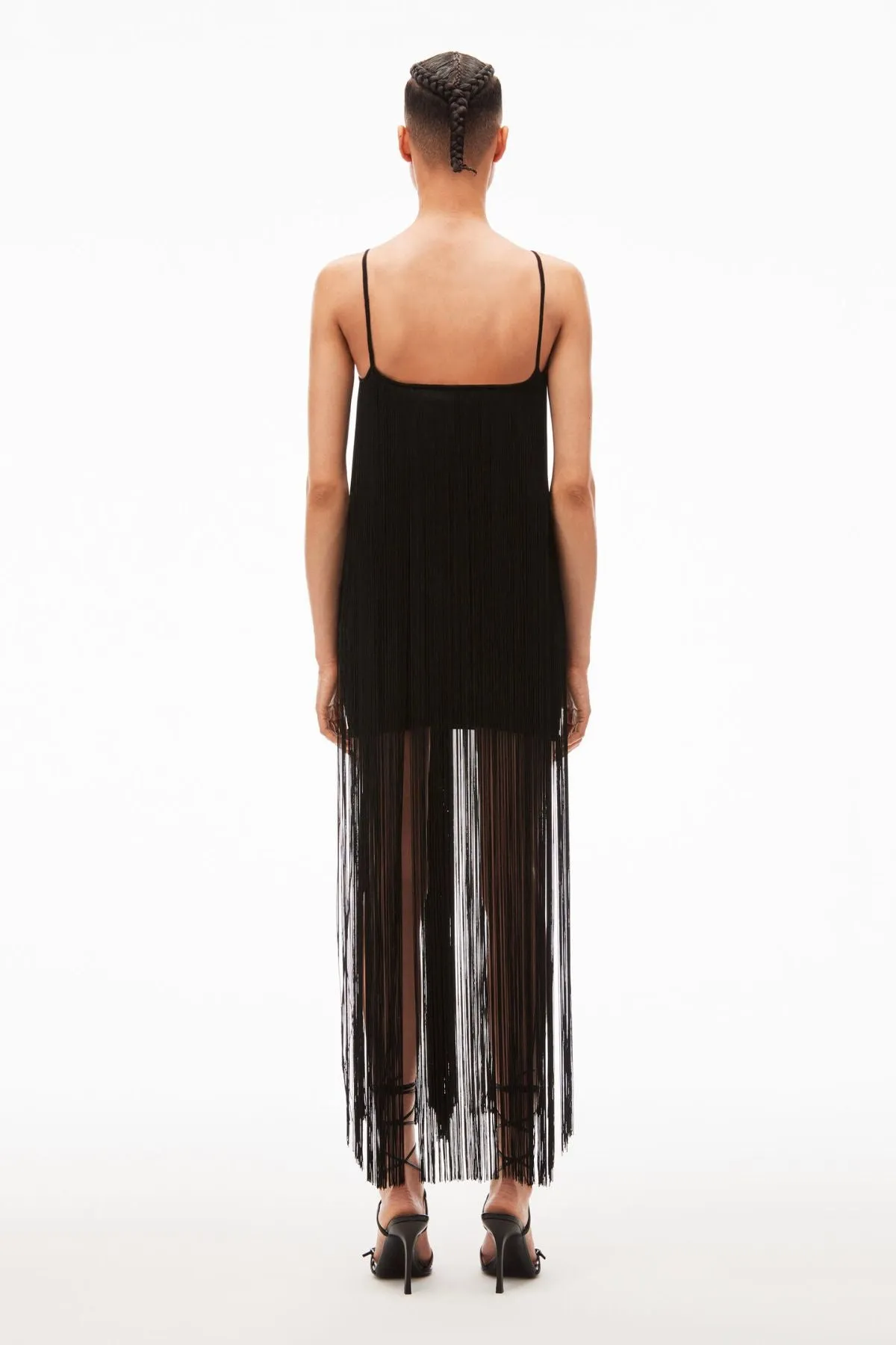 Alexander Wang Fringe Tank Mini Dress - Black