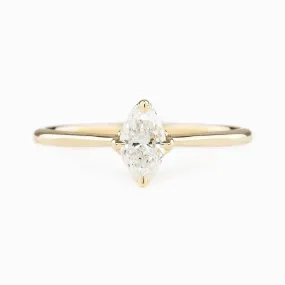 Alice Ring, 0.40ct Oval Brilliant Cut Diamond, 14K Yellow Gold (One of a kind)