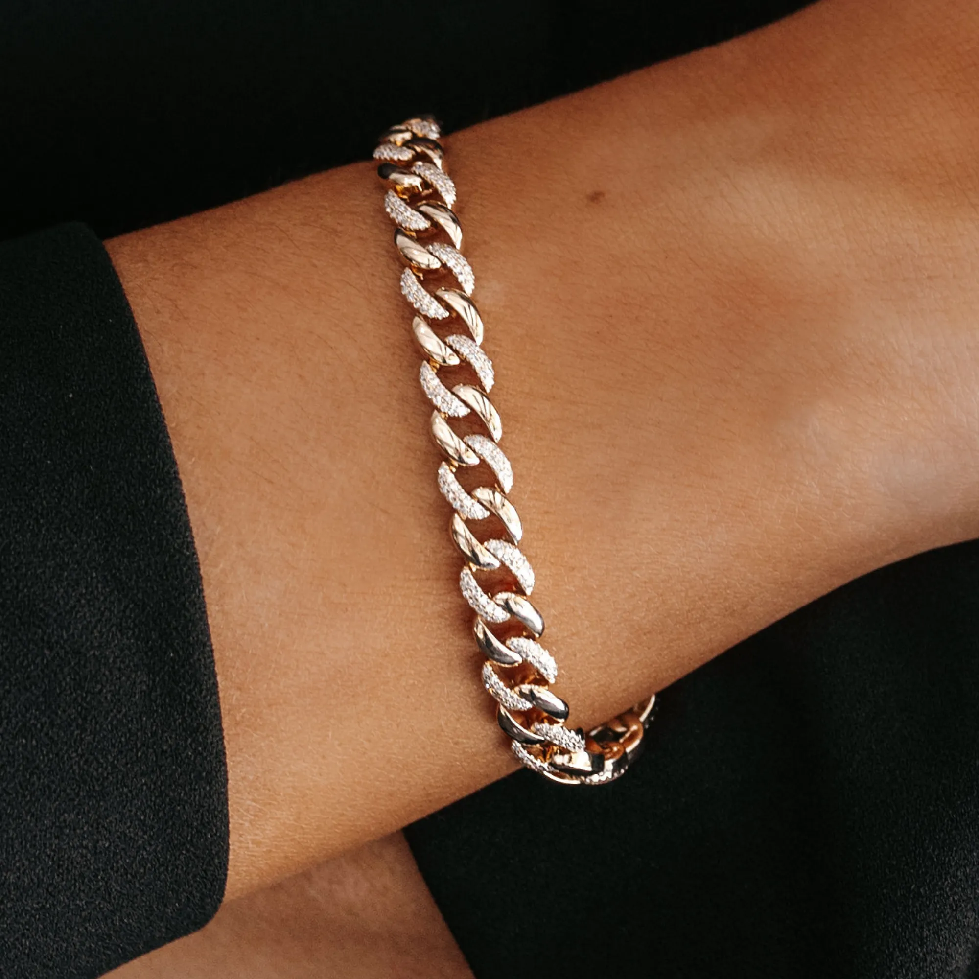 Alternating Diamond Havana Links Bracelet