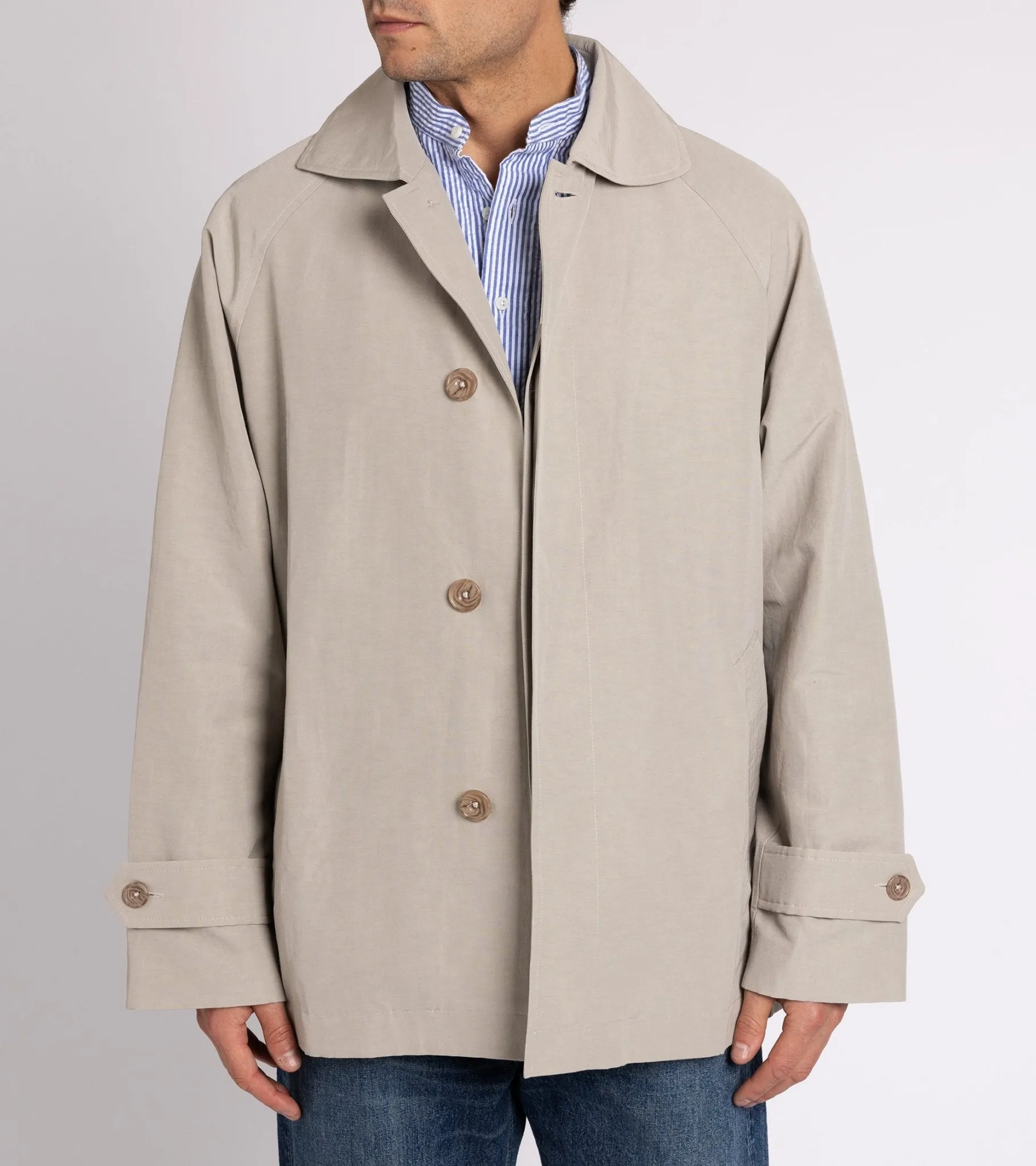 Arpenteur Cotton Nylon Linen Utile Coat: Sand