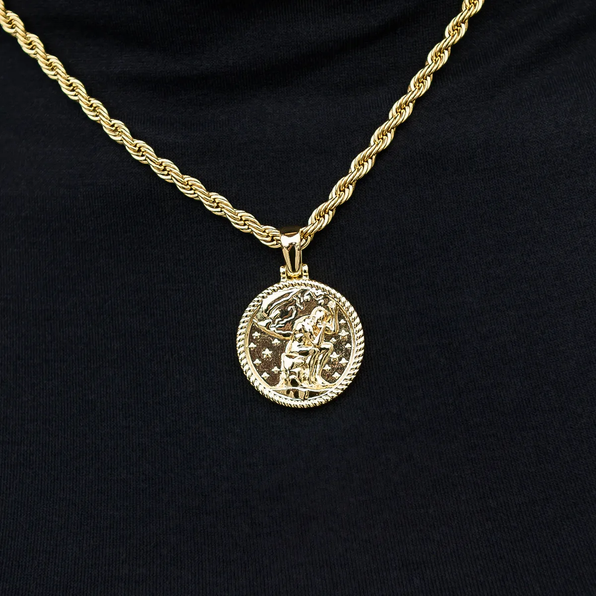 Atlas Thinker Coin Pendant