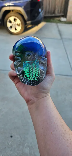 Attack on Titan Holographic Rose Skull