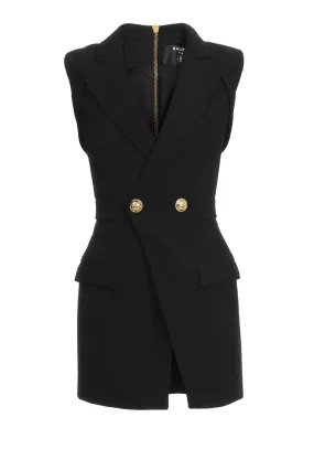 Balmain Sleeveless Button Embellished Dress - Black