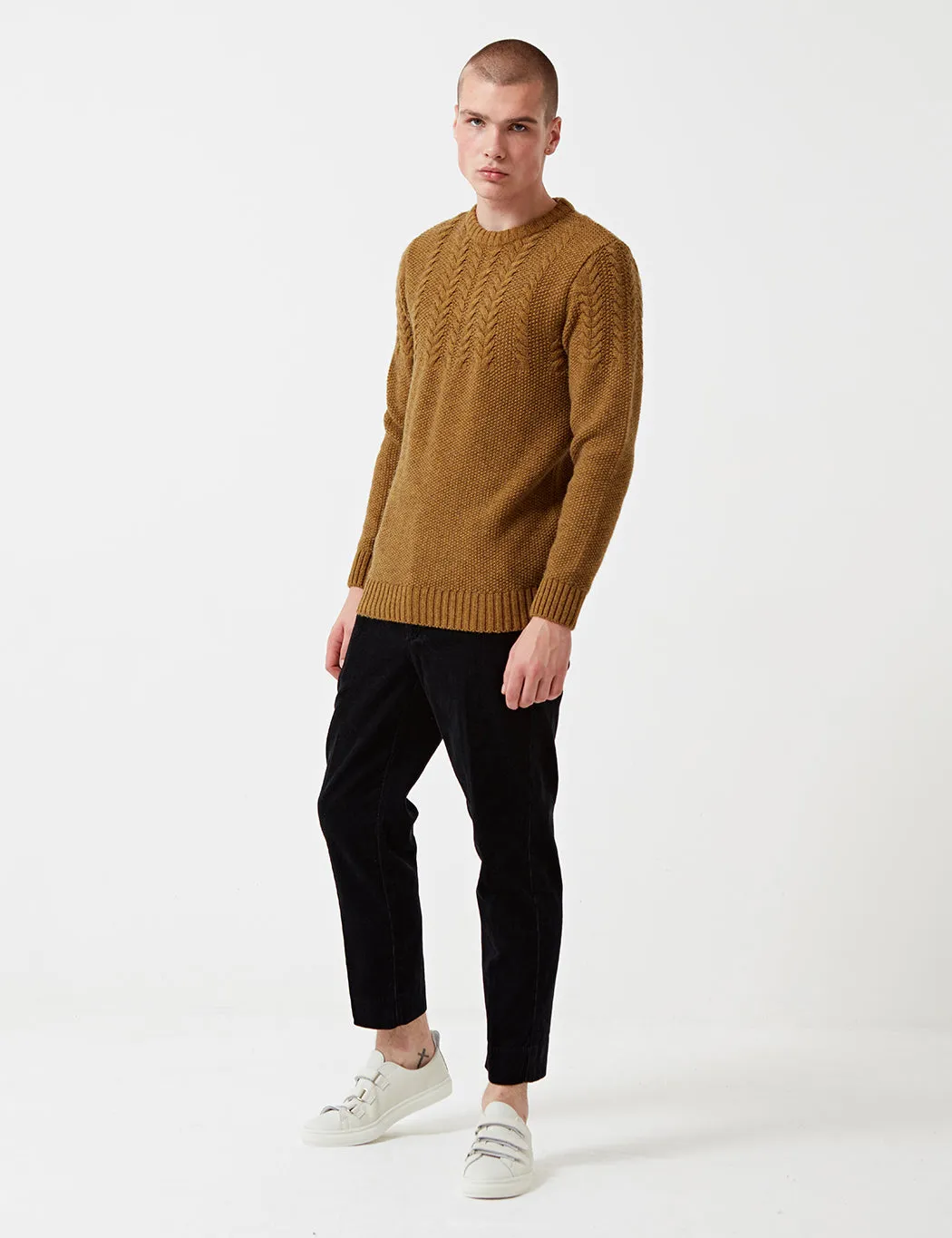 Barbour Craster Knit Jumper (Wool Mix) - Antique Gold