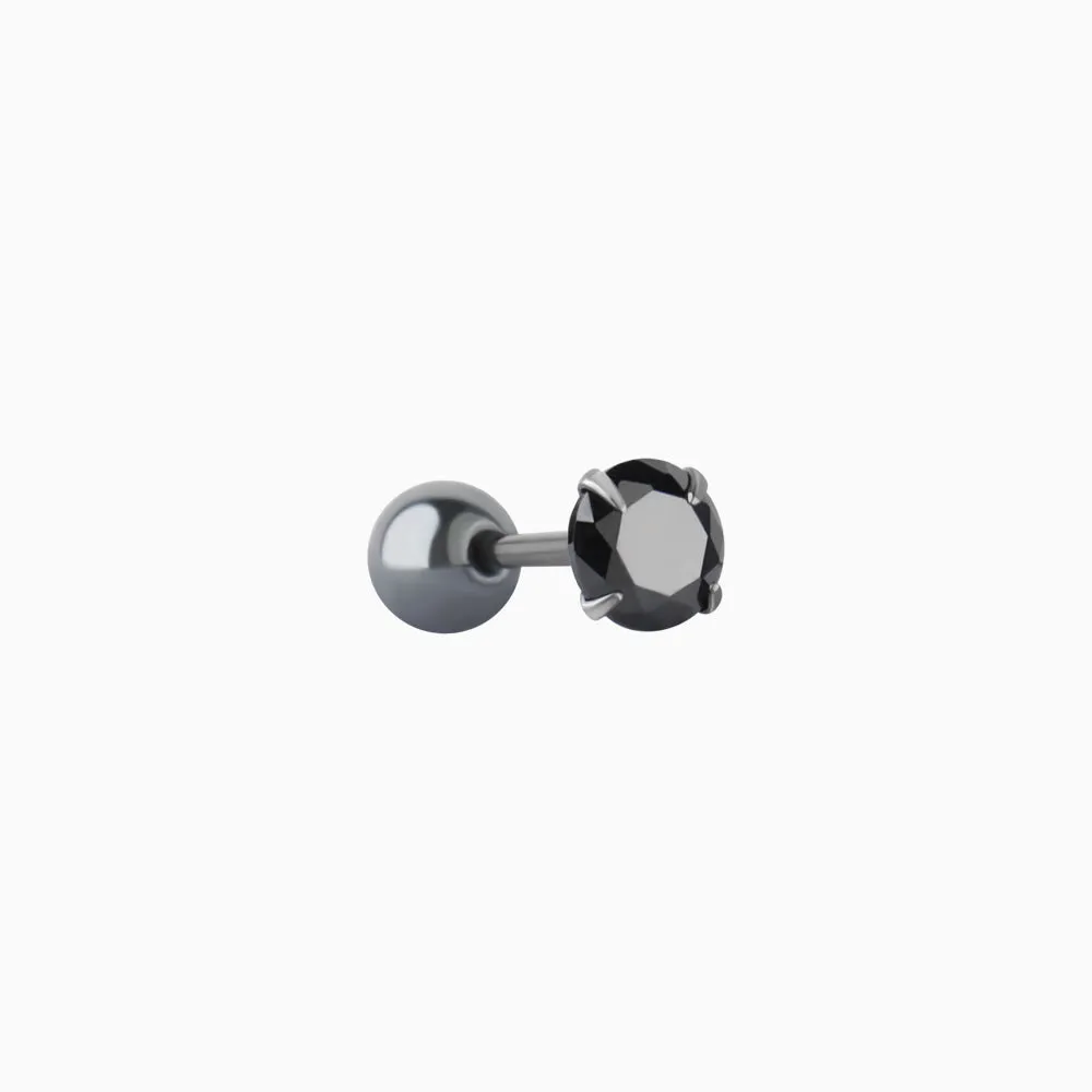 Basic Black Gemstone Stud