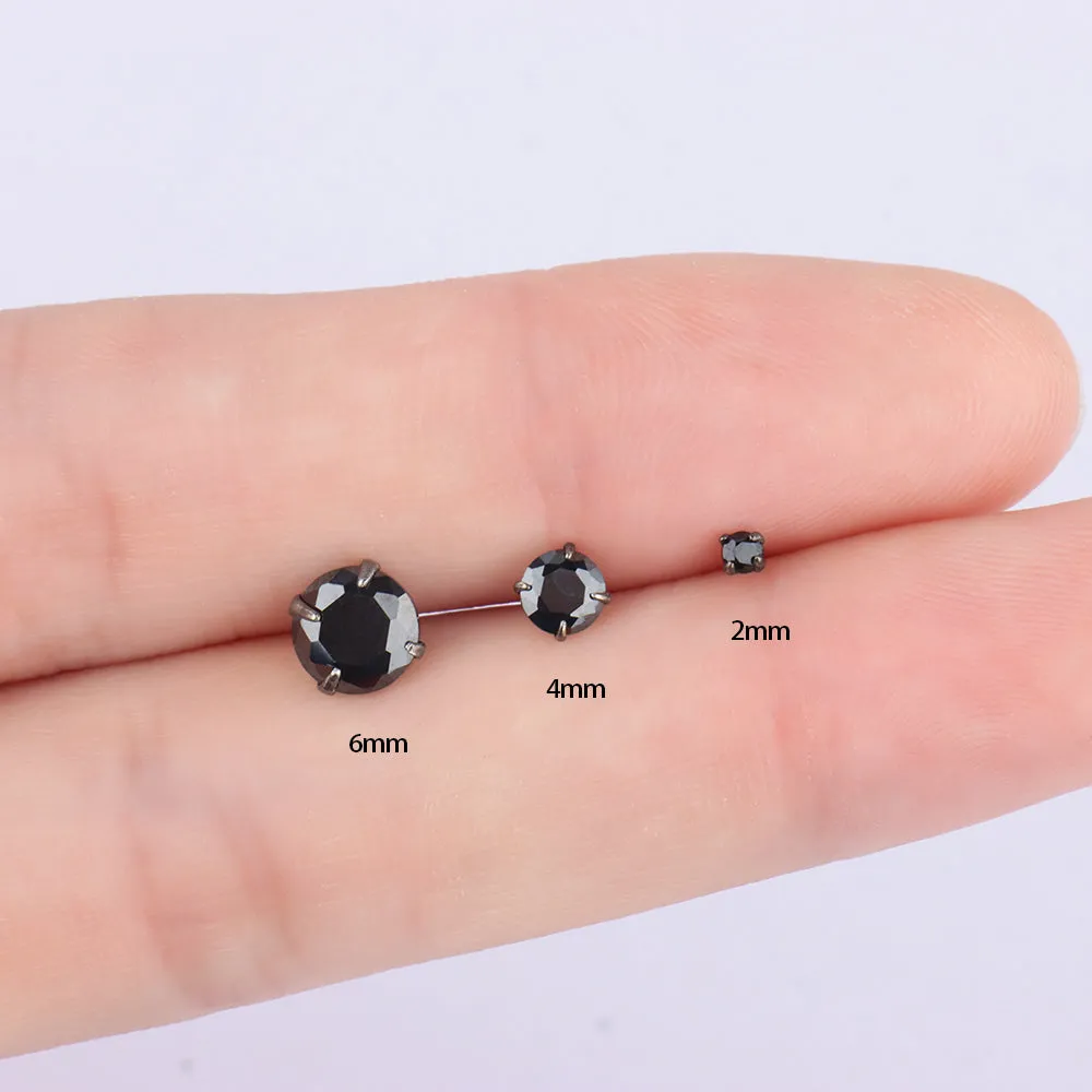 Basic Black Gemstone Stud