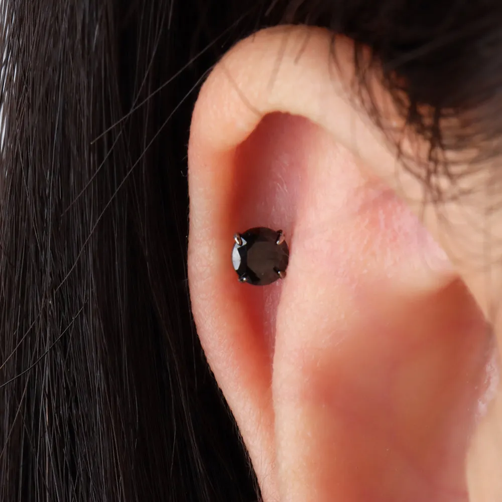 Basic Black Gemstone Stud