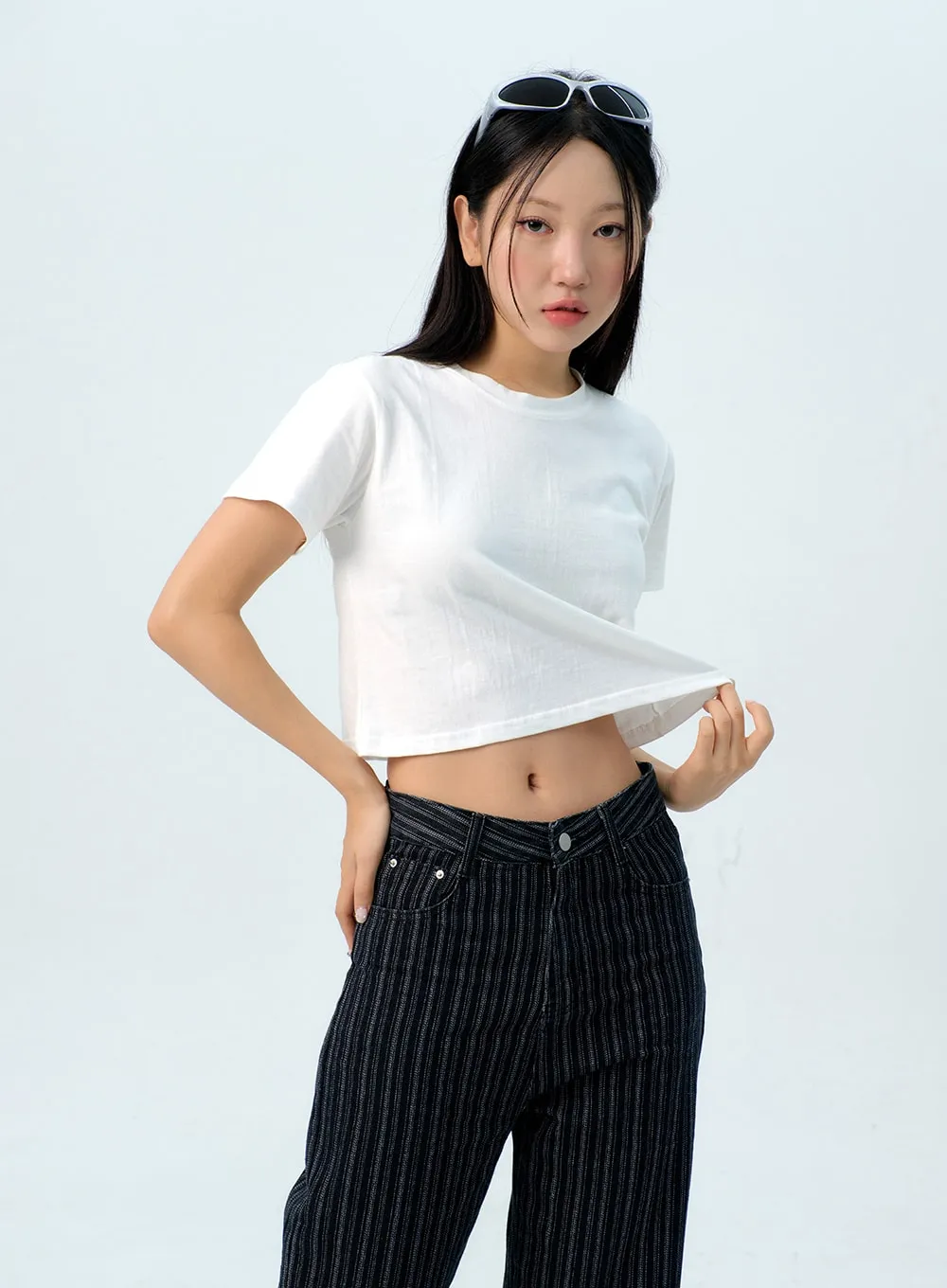 Basic Cotton Crop Tee IG313