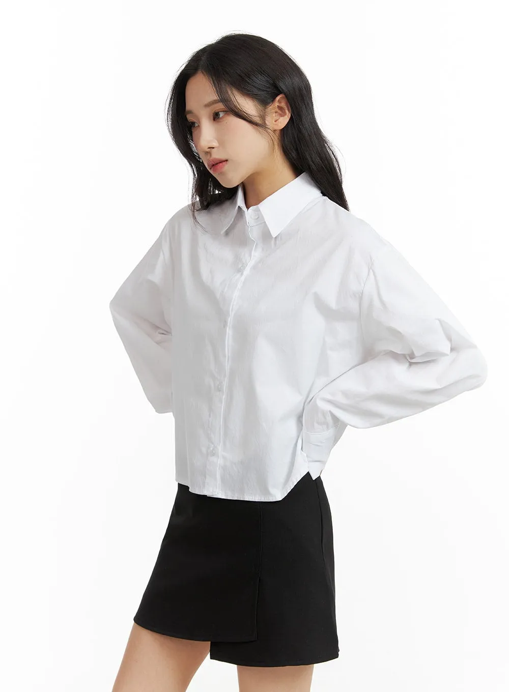 Basic Crop Collar Shirt CF415