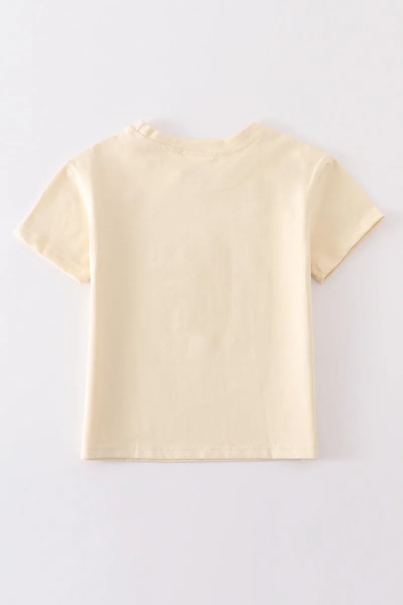 Beige blank basic t-shirt Adult Kids and baby bubble