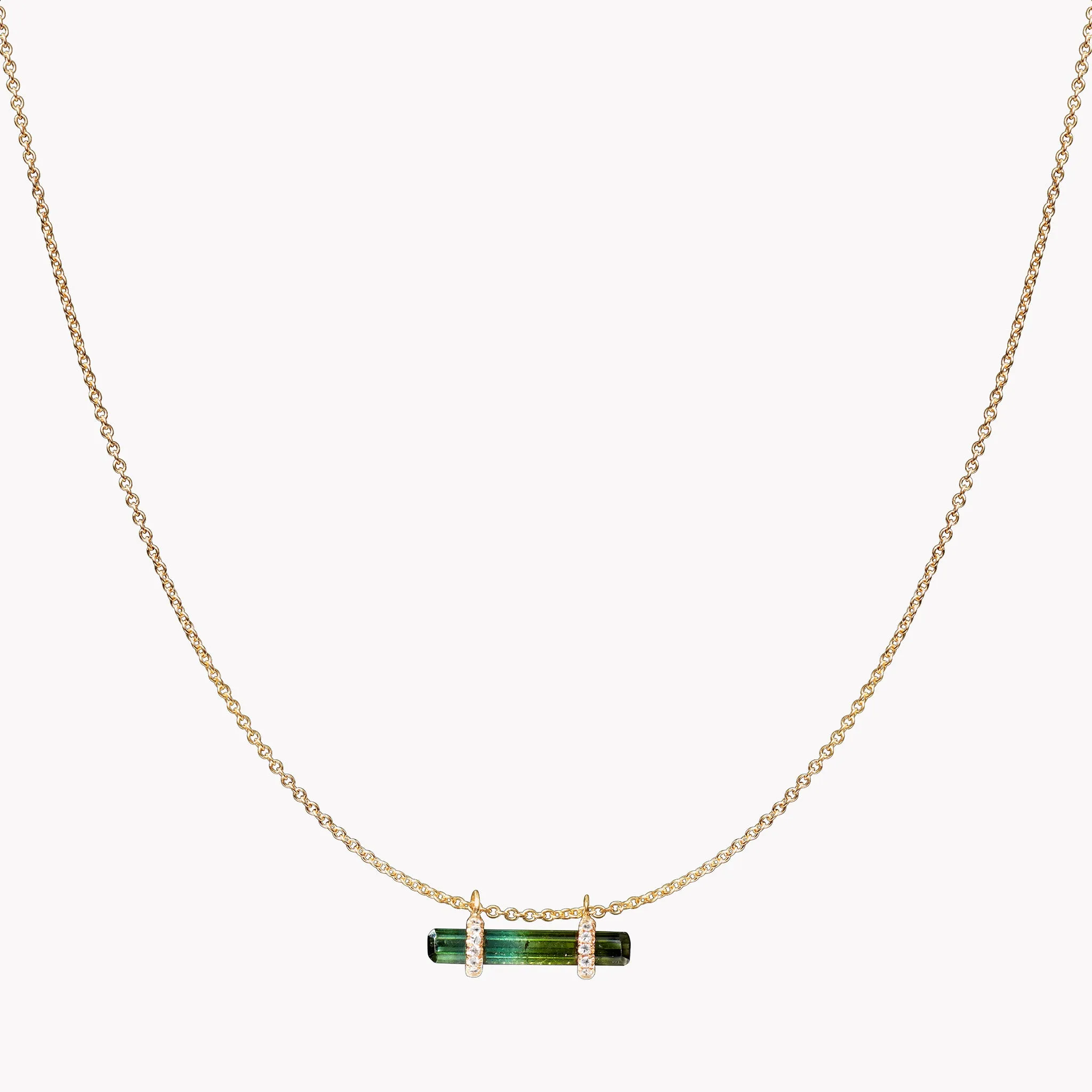 Bi-Color Tourmaline & Diamond Pendant