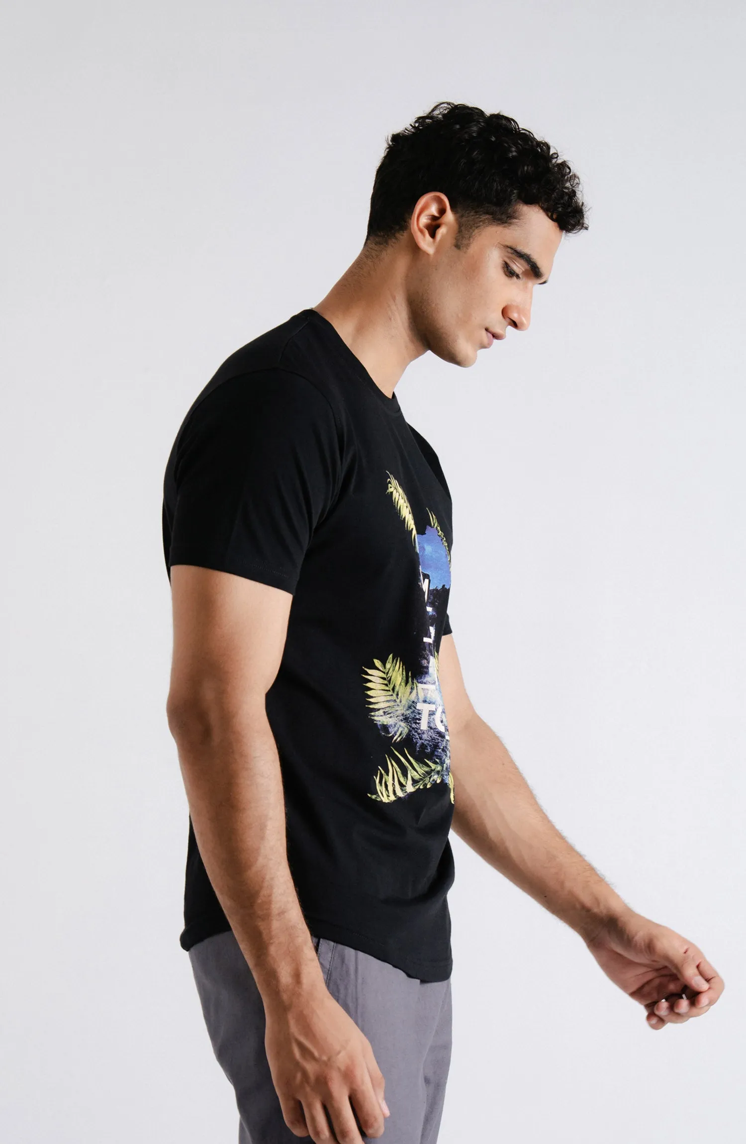 Black All Over Printed Tee Shirt