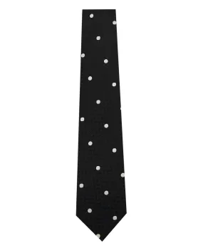 Black and White Polka Dot Silk Tie