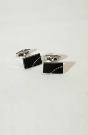 Black Silver Cufflinks