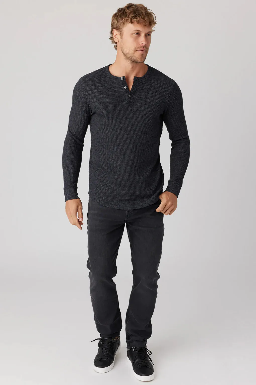 Black Thermal Henley