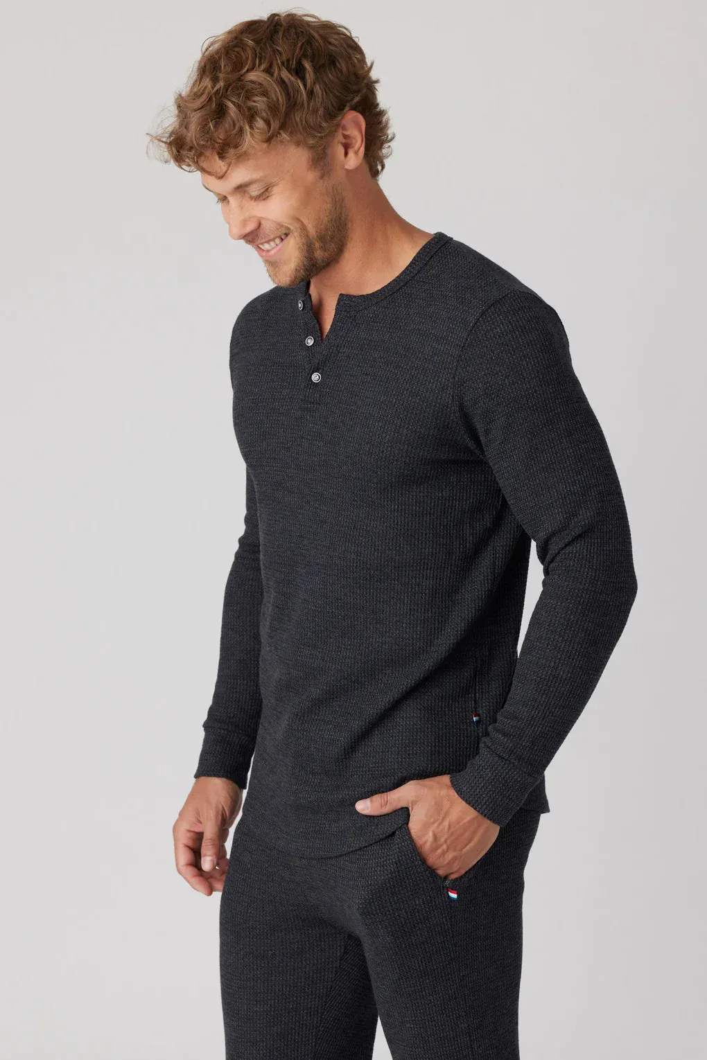 Black Thermal Henley