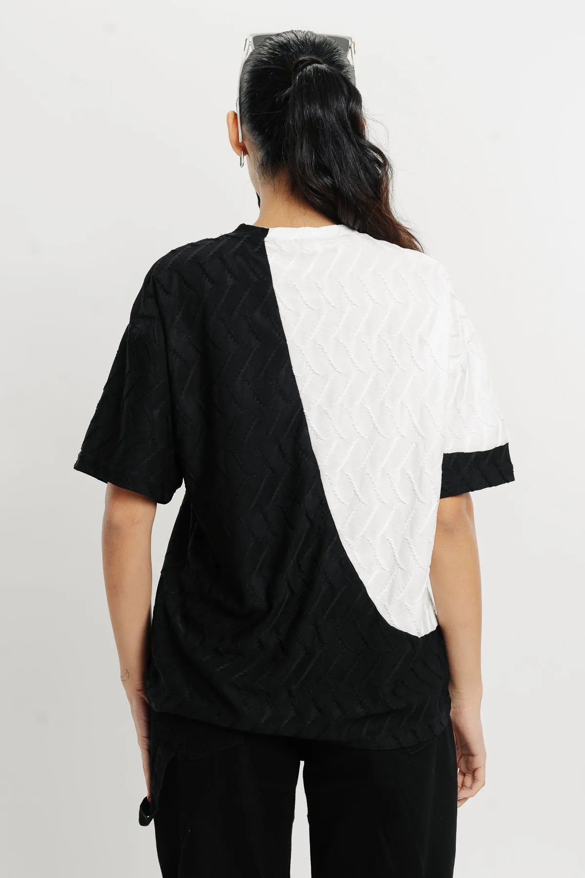 Black White Textured T-Shirt