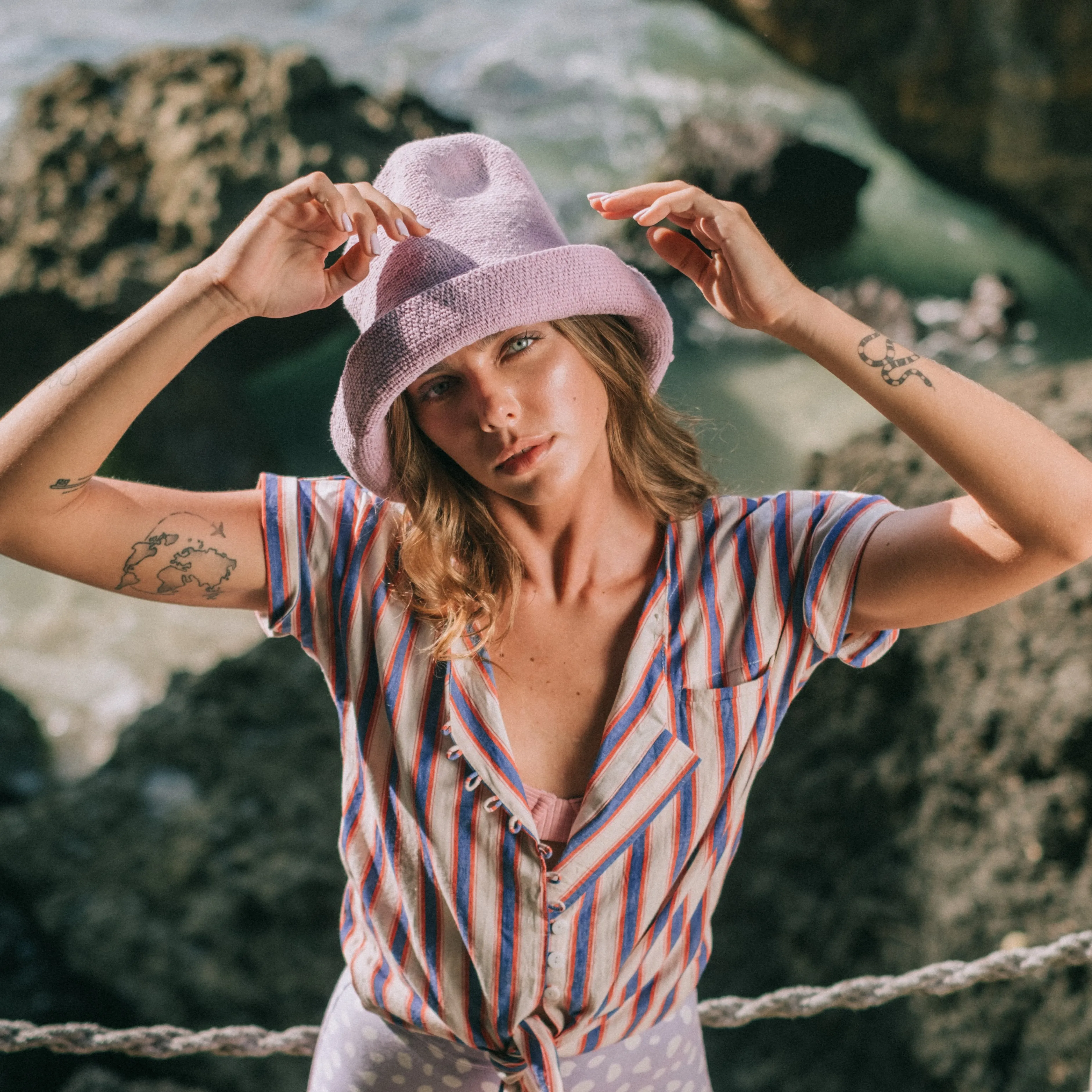 BLOOM Crochet Sun Hat, in Lilac Purple