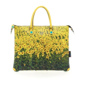 Borsa Donna a Mano con Tracolla GABS G3 PLUS Holiday in Pelle stampa Girasoli Medium