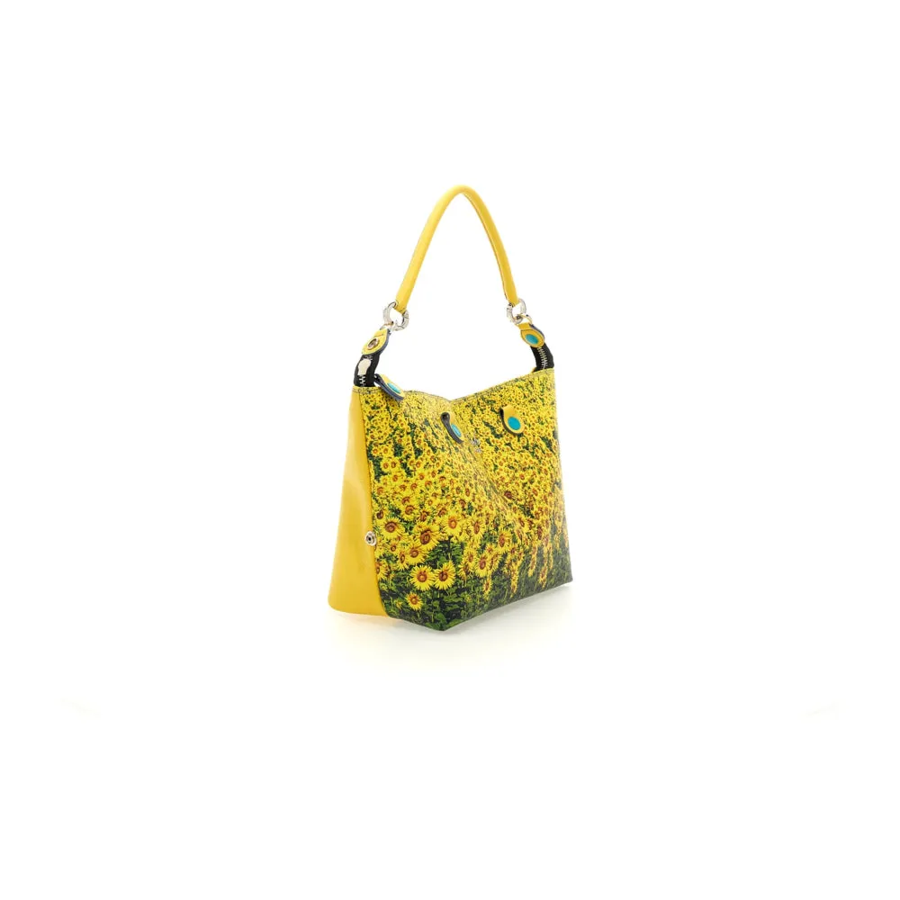 Borsa Donna a Mano con Tracolla GABS G3 PLUS Holiday in Pelle stampa Girasoli Medium