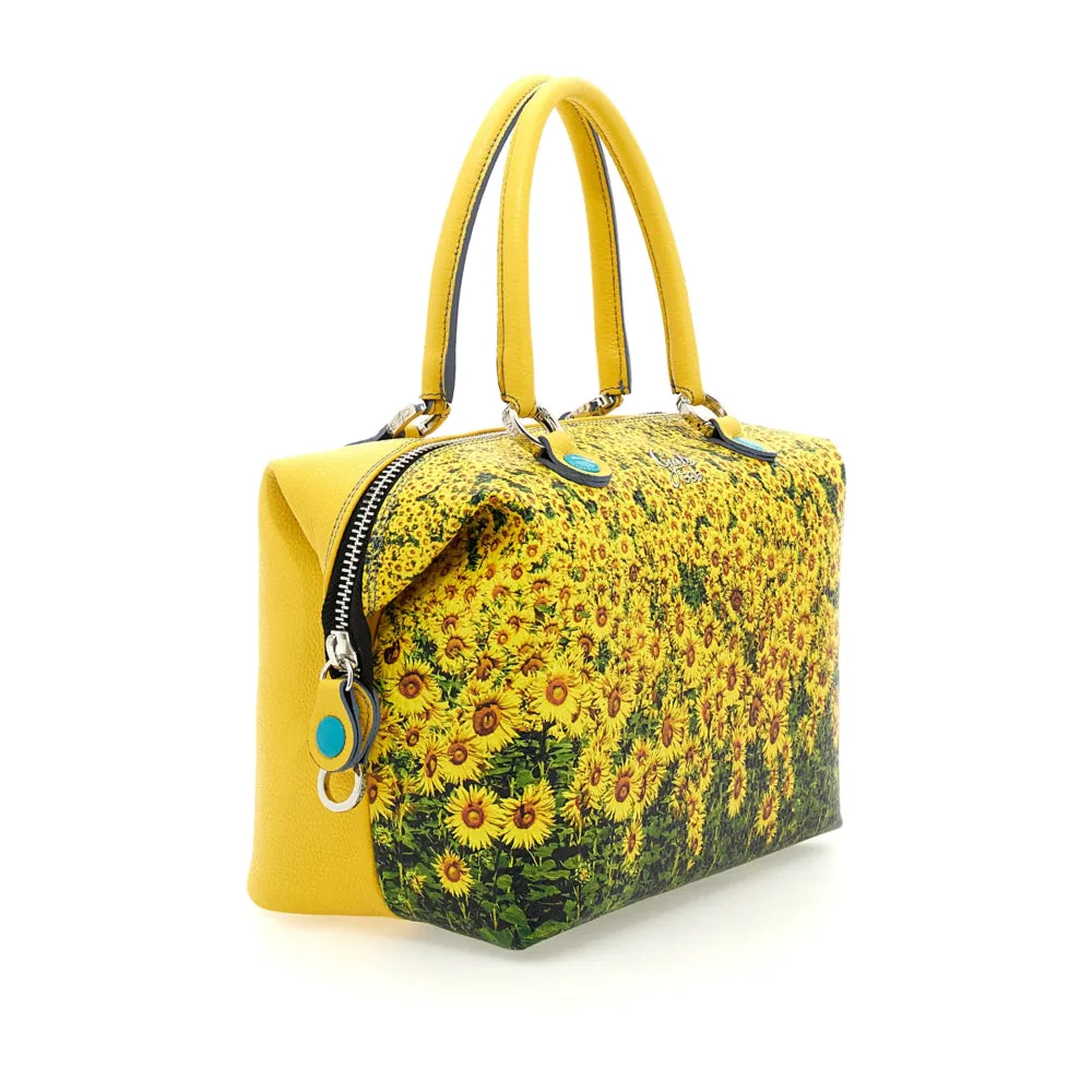 Borsa Donna a Mano con Tracolla GABS G3 PLUS Holiday in Pelle stampa Girasoli Medium