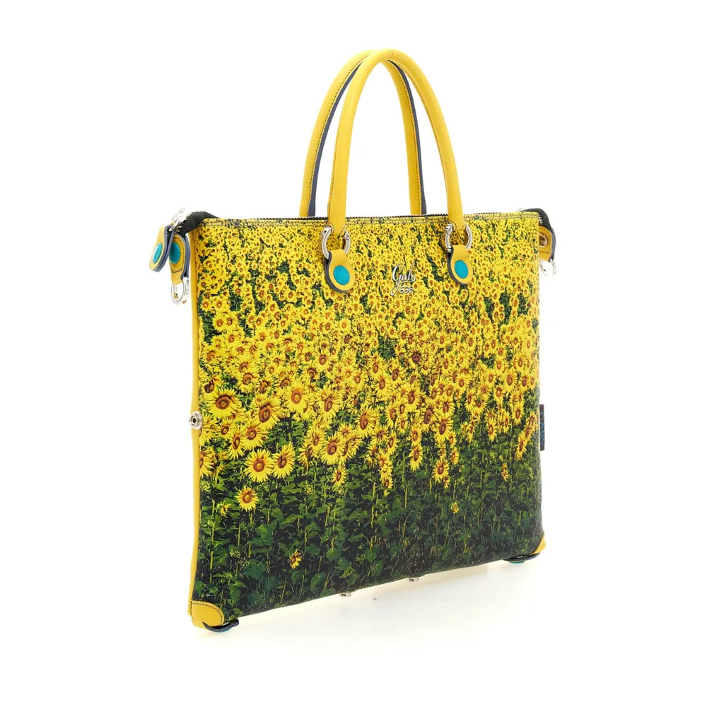 Borsa Donna a Mano con Tracolla GABS G3 PLUS Holiday in Pelle stampa Girasoli Medium