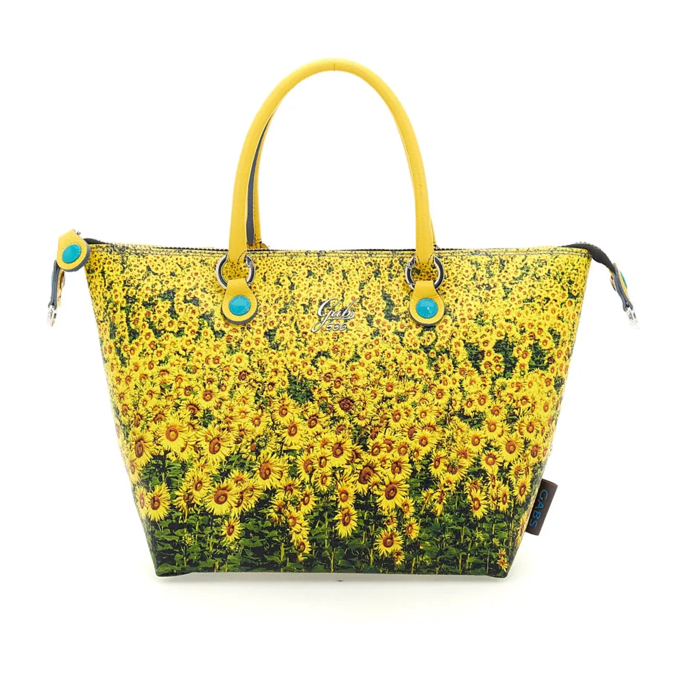 Borsa Donna a Mano con Tracolla GABS G3 PLUS Holiday in Pelle stampa Girasoli Medium