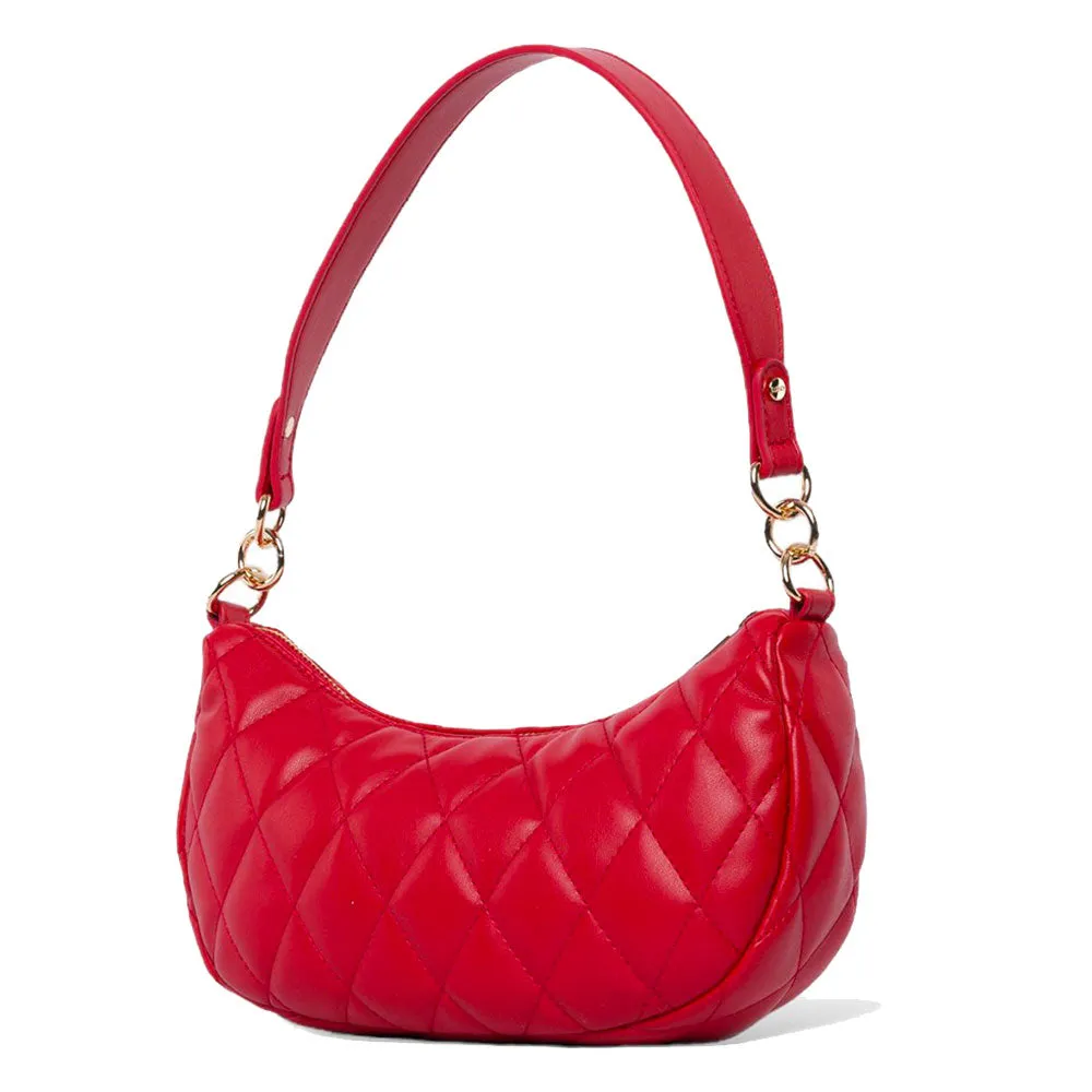 Borsa Donna a Spalla LIU JO Ecosostenibile Matelassè Rosso Fragola con Charms