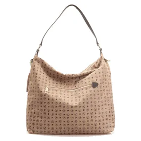 Borsa Hobo Donna POLLINI Linea Heritage Logo Soft in Tessuto Beige