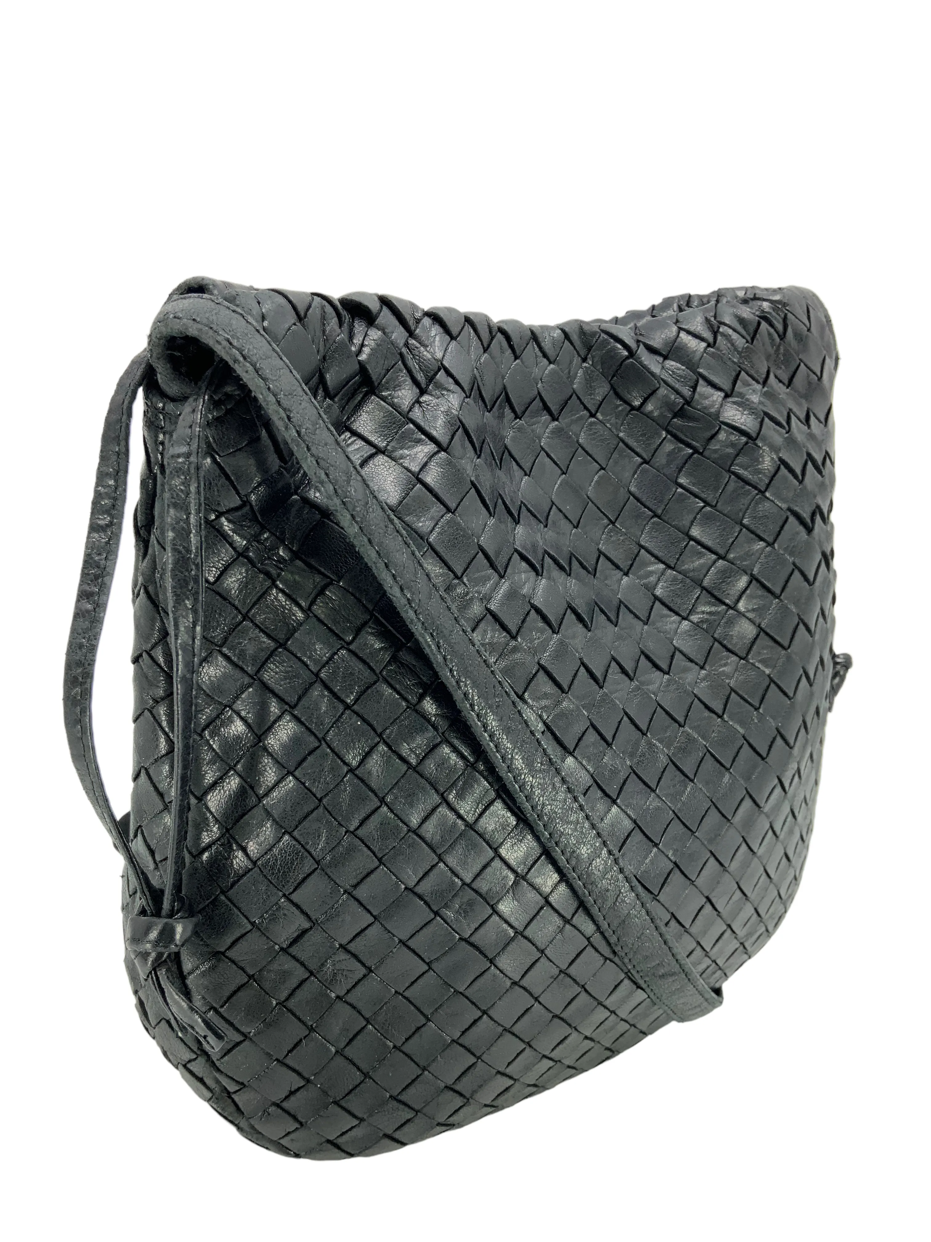 Bottega Veneta Vintage Intrecciato Woven Leather Shoulder Bag