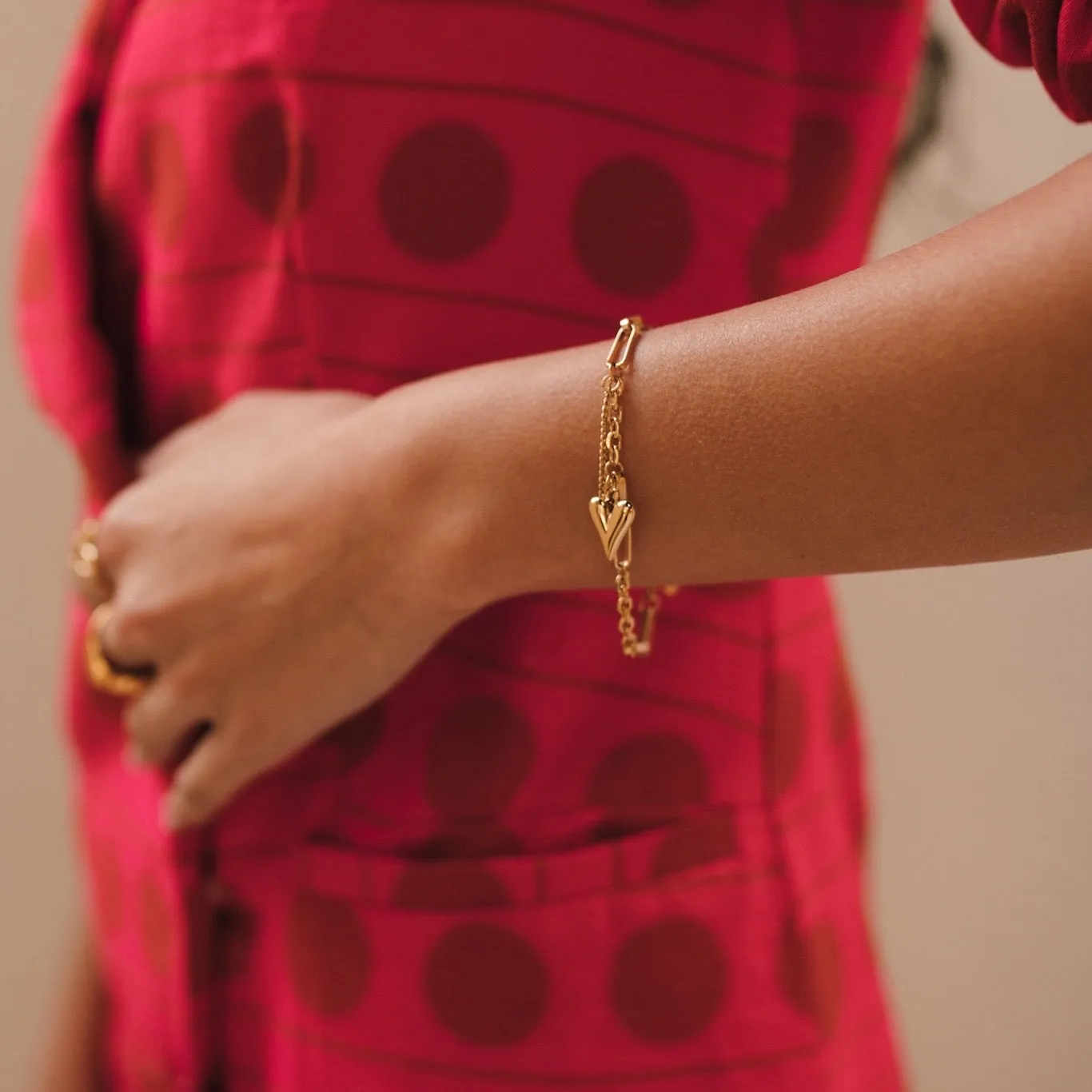 Chained Heart Bracelet